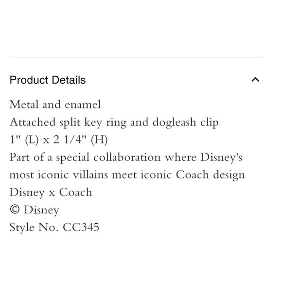 Disney X Coach Evil Queen Bear Bag Charm Key Chain Ring Fob CC345 NWT - Picture 5 of 5